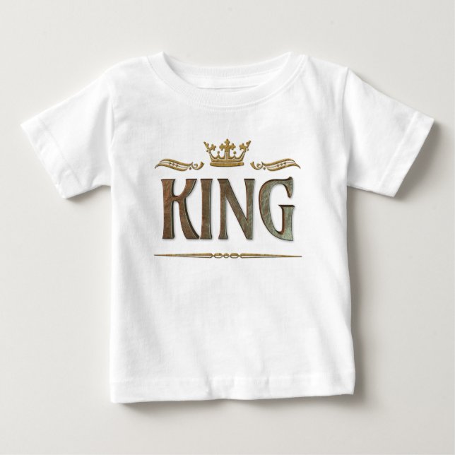 Fancy King Lettering - Grand Mediaeval Royal Crown Baby T-Shirt (Front)
