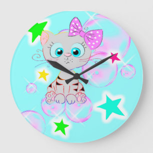 Fancy Kitten - Large Clock