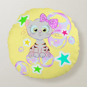 Fancy Kitten - Round Cushion
