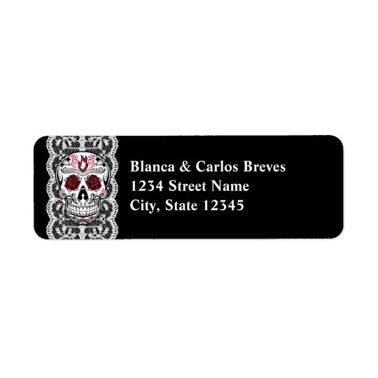 Fancy Lace Sugar Skull Return Address Labels