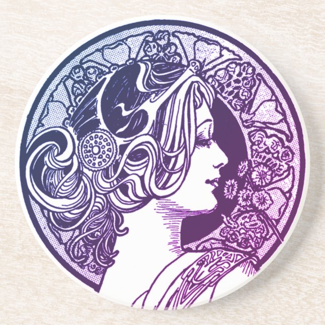 Fancy Lady Sandstone Drink Coaster (Front)