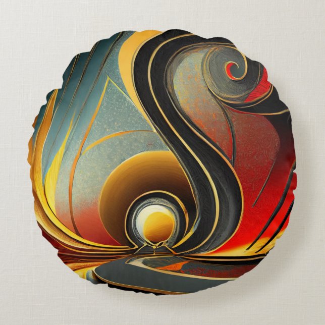 Fancy Latest Design Printed  Round Cushion (Front)