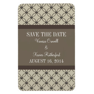 Fancy Lattice Save the Date Magnet, Beige Magnet