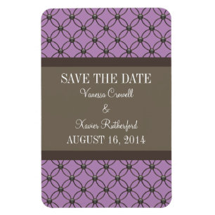 Fancy Lattice Save the Date Magnet, Violet Magnet