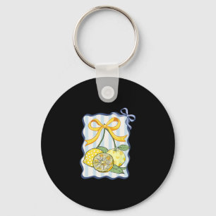 Fancy Lemon Coquette Bow Trendy Lemon Summer Girl Key Ring