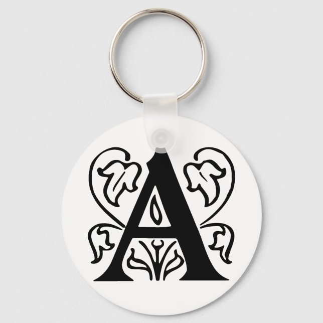 Fancy Letter A Key Ring (Front)