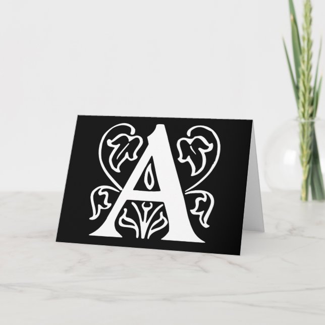 Fancy Letter A Note Card (Front)