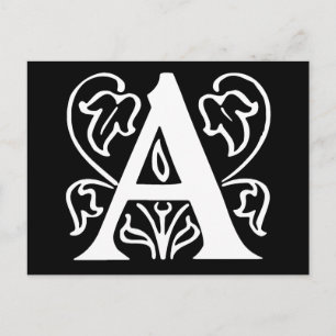 Fancy Letter A Postcard