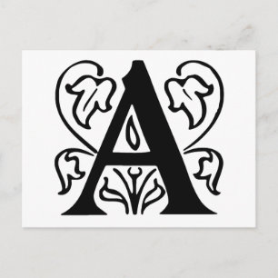 Fancy Letter A Postcard
