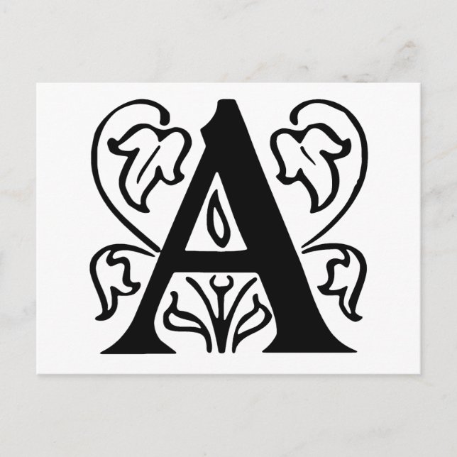 Fancy Letter A Postcard (Front)
