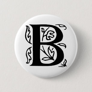 Fancy Letter B 6 Cm Round Badge