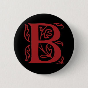 Fancy Letter B 6 Cm Round Badge
