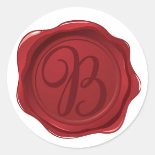 Fancy Letter B Red Wax Seal