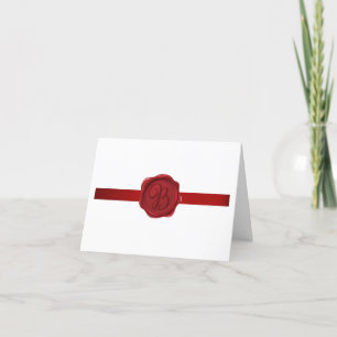 Fancy Letter B Red Wax Seal Note Card