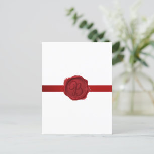 Fancy Letter B Red Wax Seal  Postcard