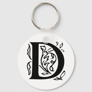 Fancy Letter D Key Ring