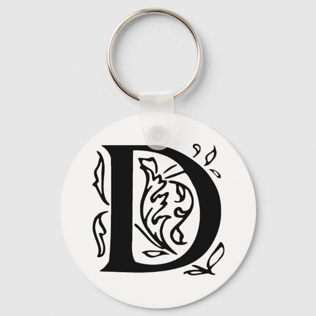 Fancy Letter D Key Ring (Front)