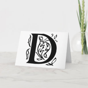 Fancy Letter D Note Card