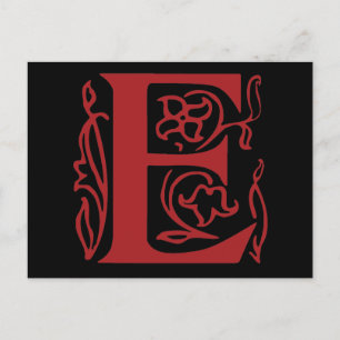 Fancy Letter E Postcard