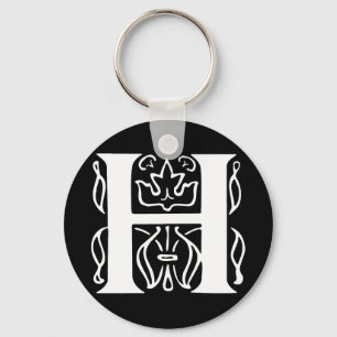 Fancy Letter H Key Ring