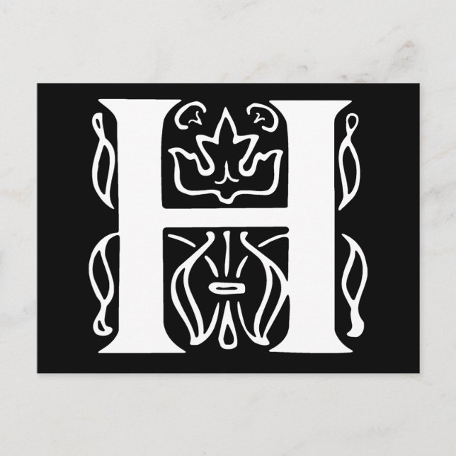 Fancy Letter H Postcard (Front)