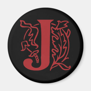 Fancy Letter J Magnet