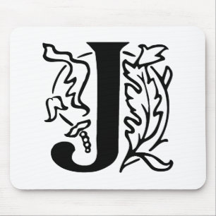 Fancy Letter J Mouse Pad