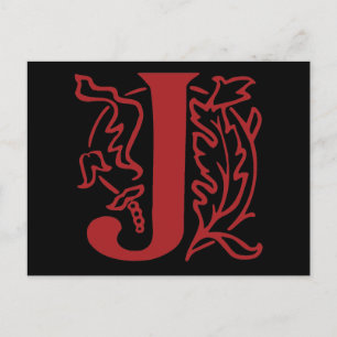 Fancy Letter J Postcard
