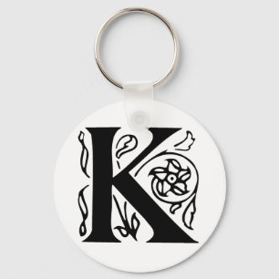 Fancy Letter K Key Ring