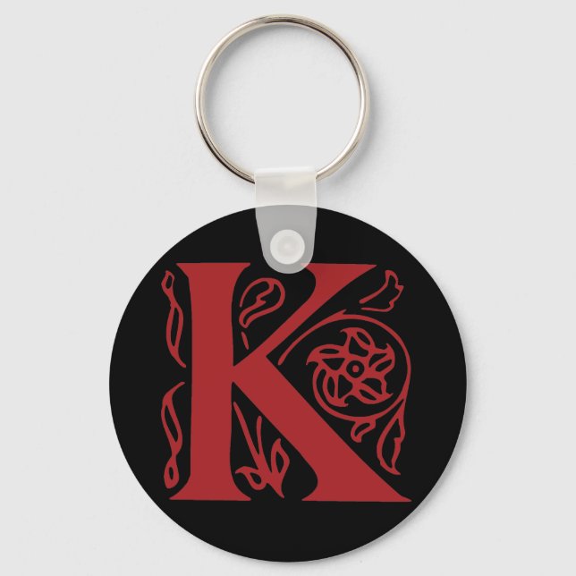 Fancy Letter K Key Ring (Front)