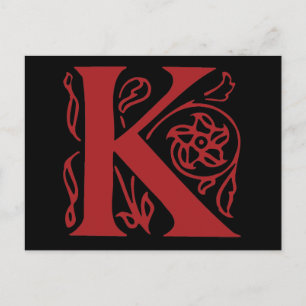 Fancy Letter K Postcard