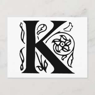 Fancy Letter K Postcard
