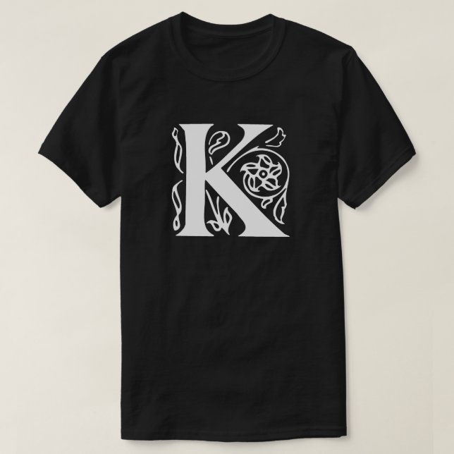 Fancy Letter K T-Shirt (Design Front)