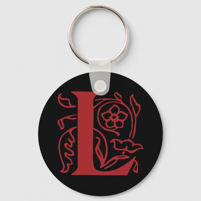 Fancy Letter L Key Ring (Front)
