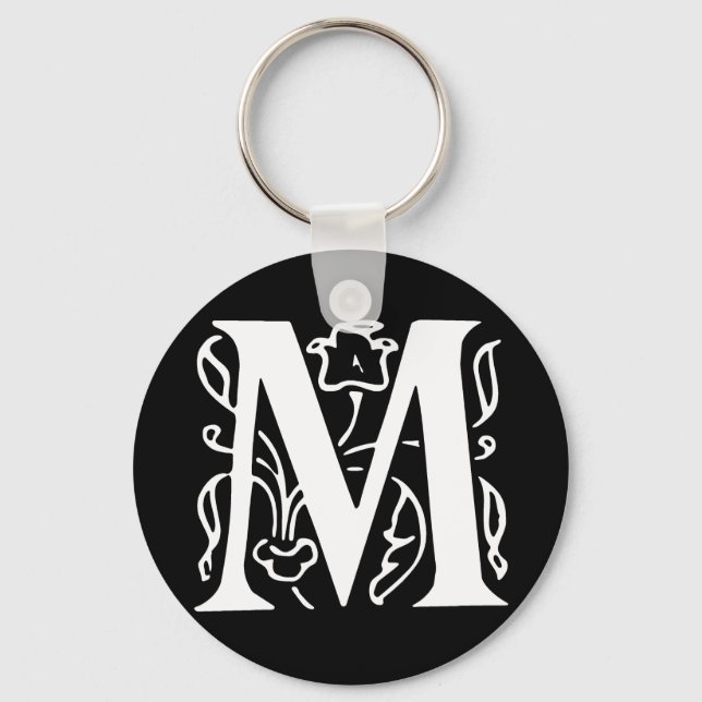 Fancy Letter M Key Ring (Front)