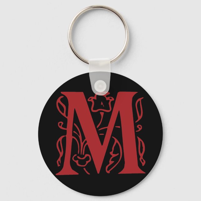 Fancy Letter M Key Ring (Front)