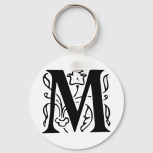 Fancy Letter M Key Ring