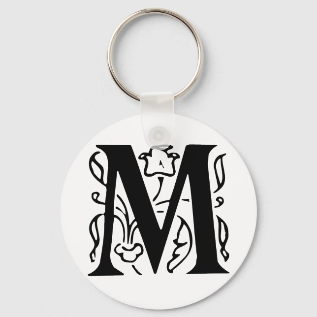Fancy Letter M Key Ring (Front)