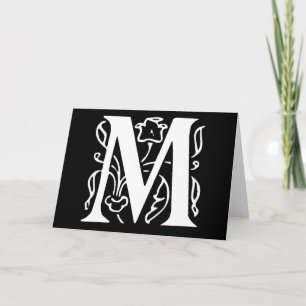 Fancy Letter M Note Card