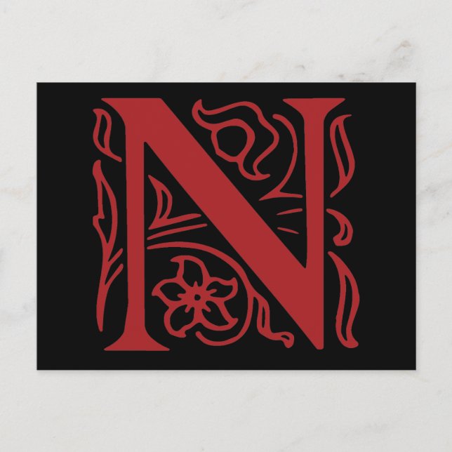 Fancy Letter N Postcard (Front)