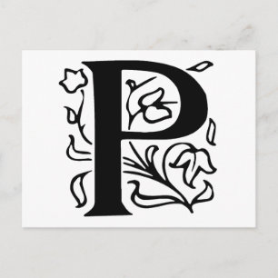 Fancy Letter P Postcard