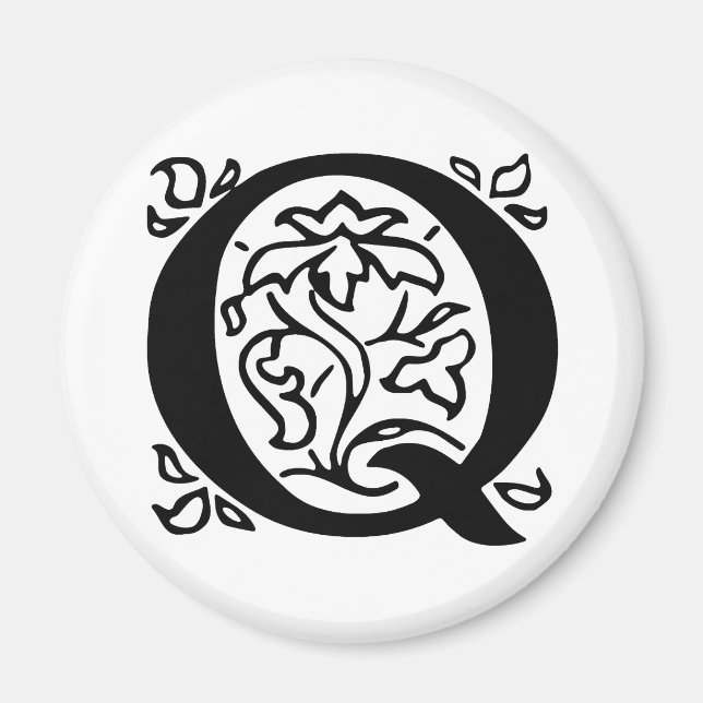 Fancy Letter Q Magnet (Front)