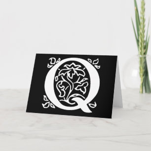 Fancy Letter Q Note Card