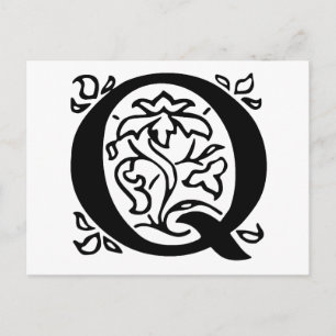 Fancy Letter Q Postcard