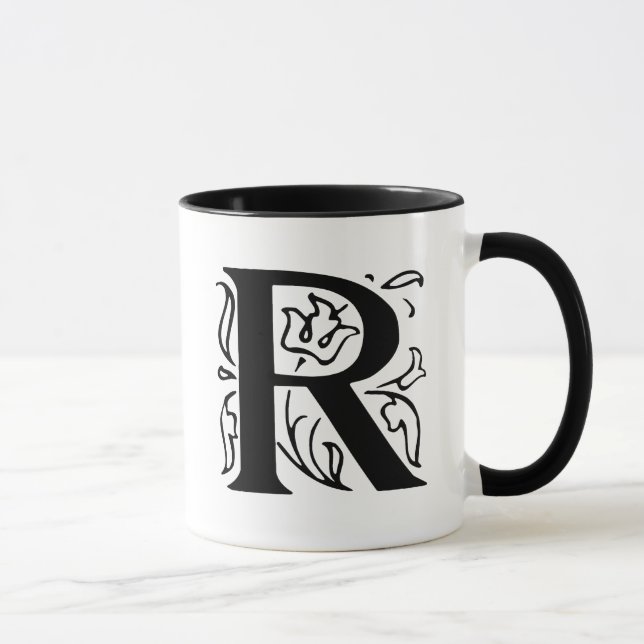 Fancy Letter R Mug (Right)