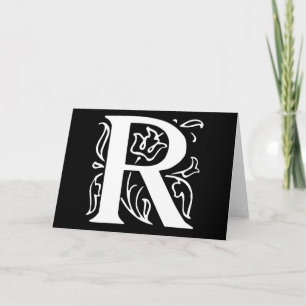 Fancy Letter R Note Card