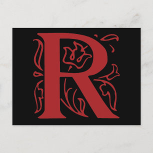Fancy Letter R Postcard