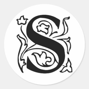 Fancy Letter S Classic Round Sticker