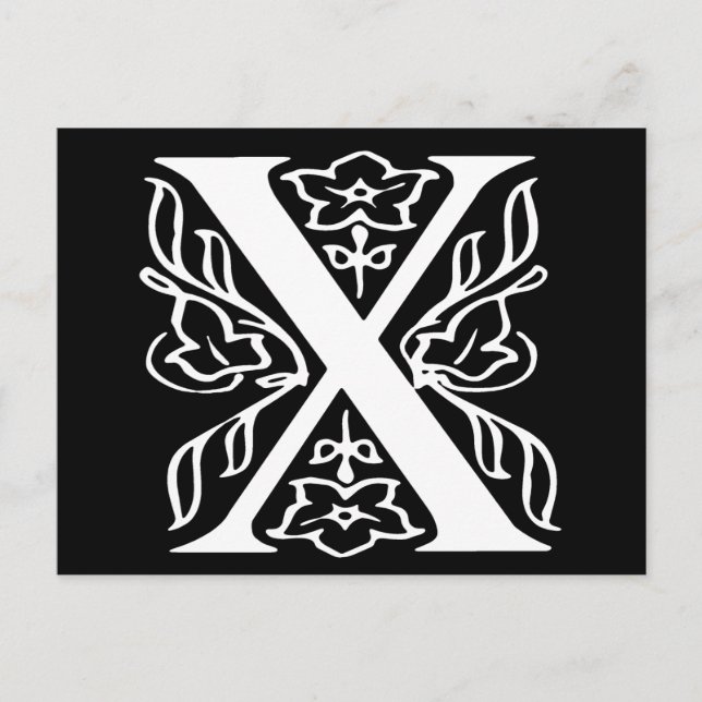 Fancy Letter X Postcard (Front)