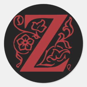 Fancy Letter Z Classic Round Sticker